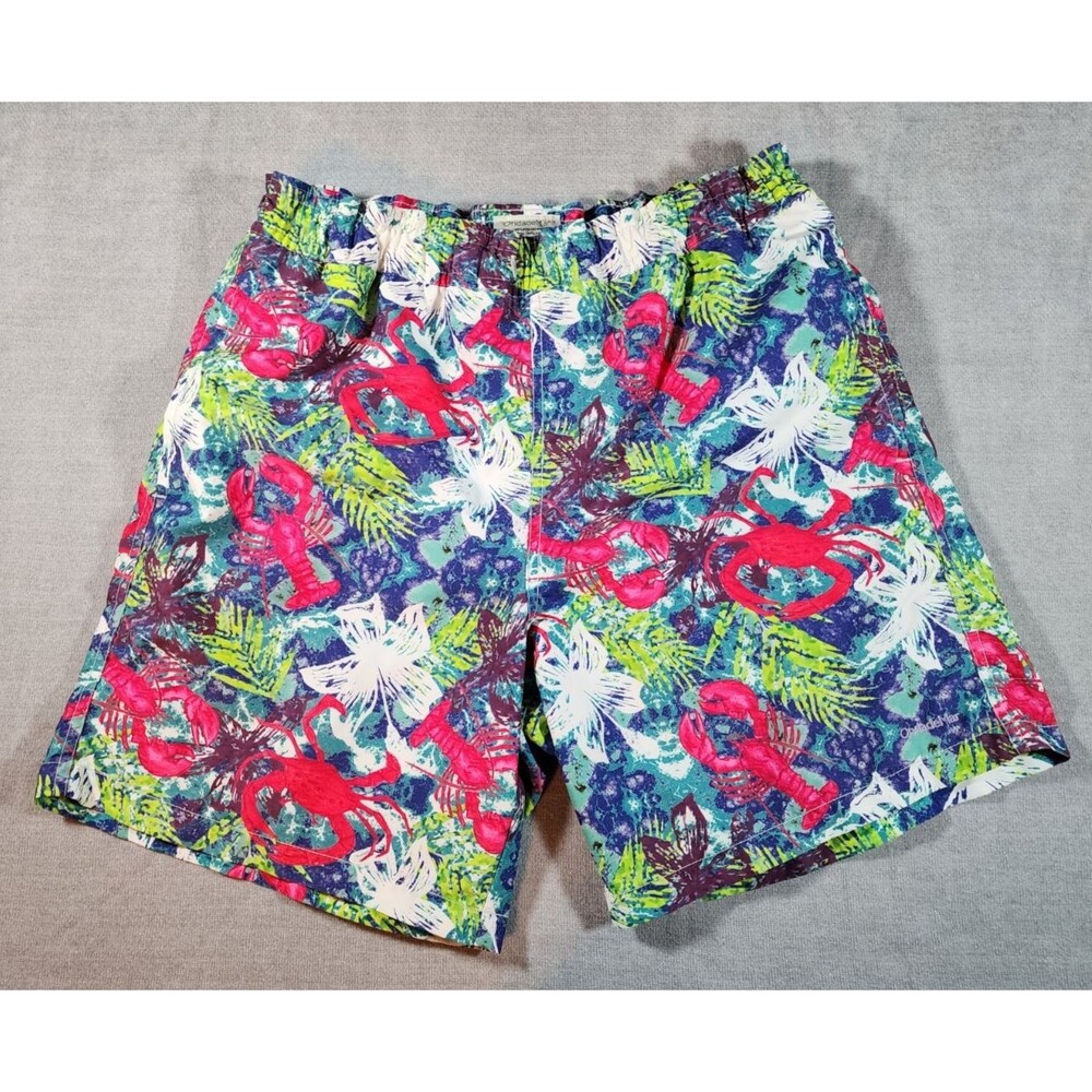 OndadeMar Men's Medium Swim Trunks Crab Lobster Print Beach Resort Swimwear
